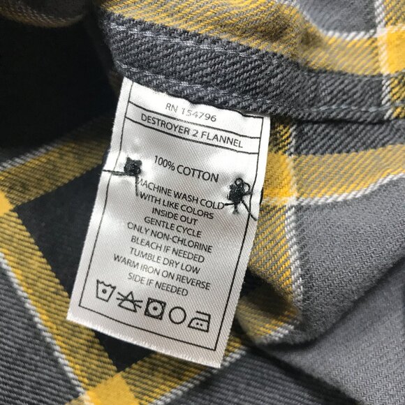 Off the Grid Destroyer Gray Plaid 5-Pocket 100% Cotton Flannel Shirt Mens Med - Picture 7 of 10